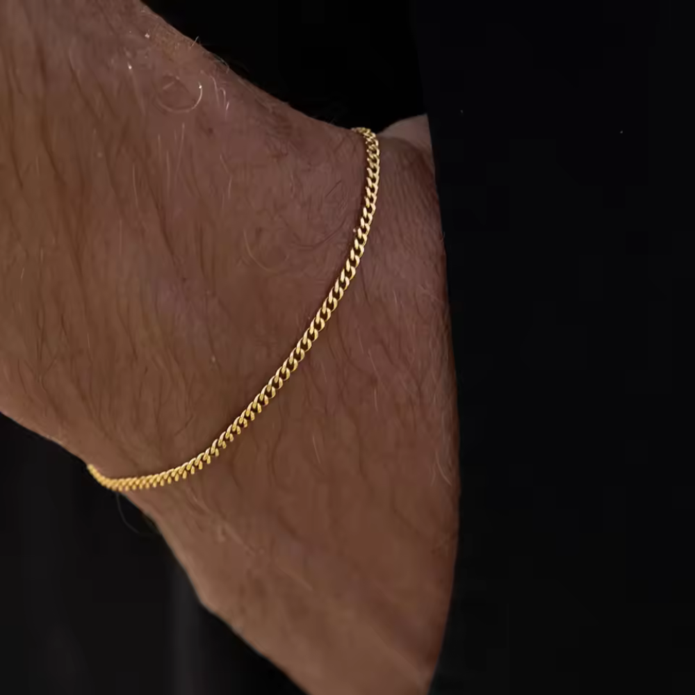 SIMPLE CUBAN ARMBÅND - GULDBELAGT